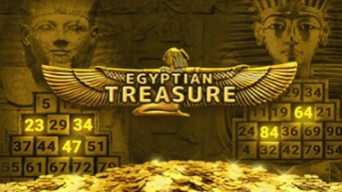 Interface do jogo Egyptian Treasure com temática egípcia