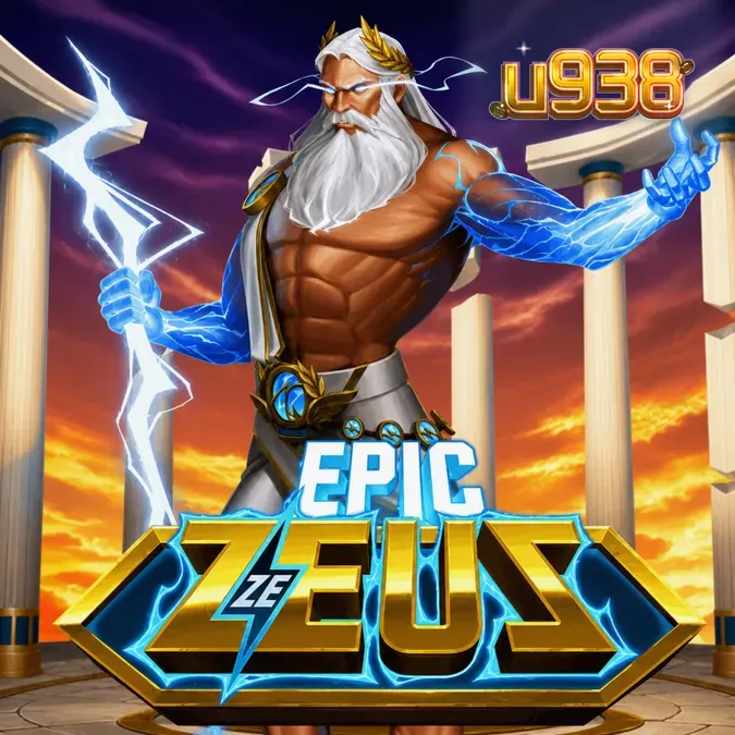 Interface do jogo Epic Ze Zeus com elementos mitológicos e grade de 6x5
